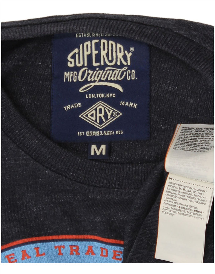 Superdry T-Shirt Graphique Homme Bleu Marine Moyen Coton