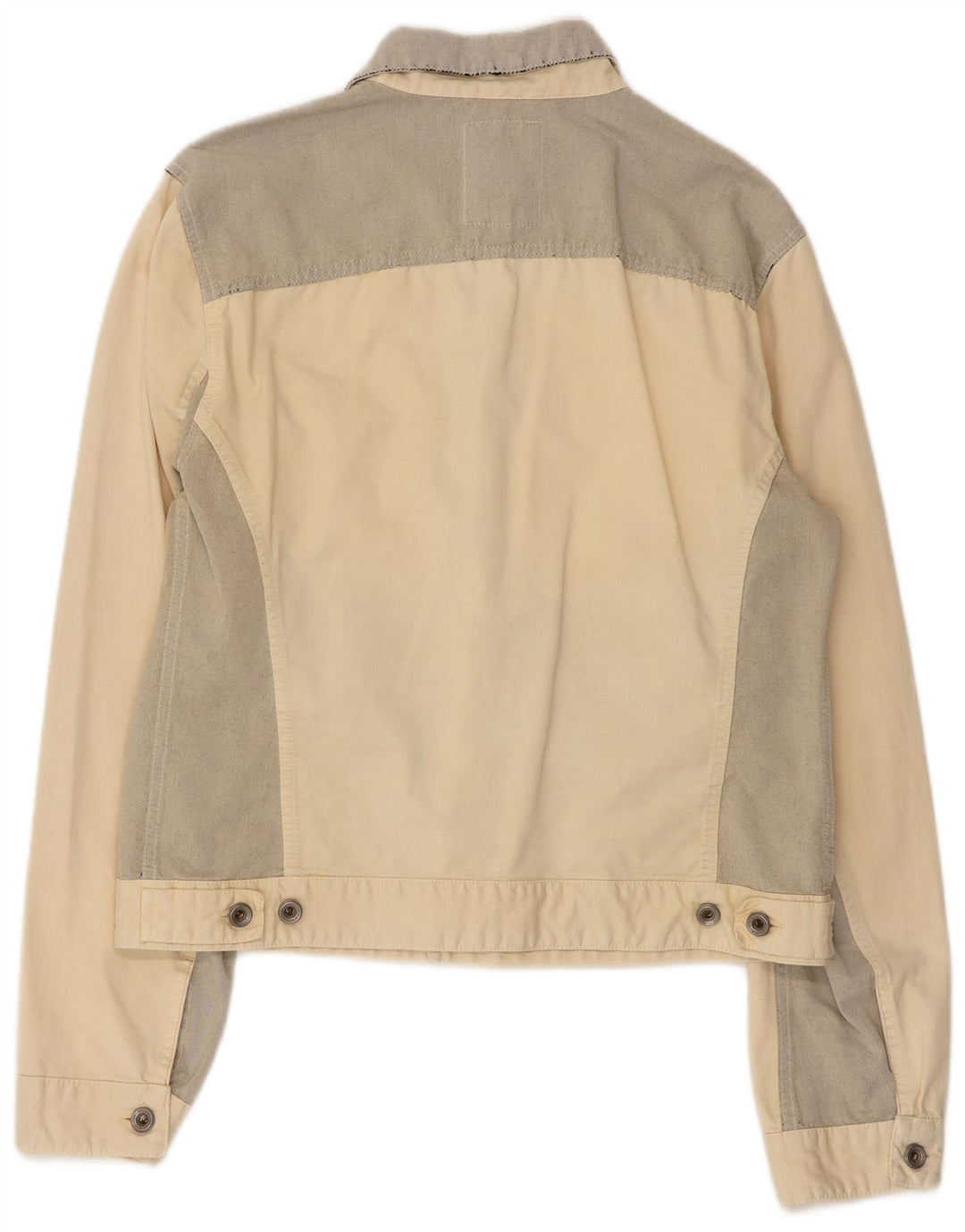 GAS Veste en jean pour femme UK 18 XL Blanc cassé Colourblock