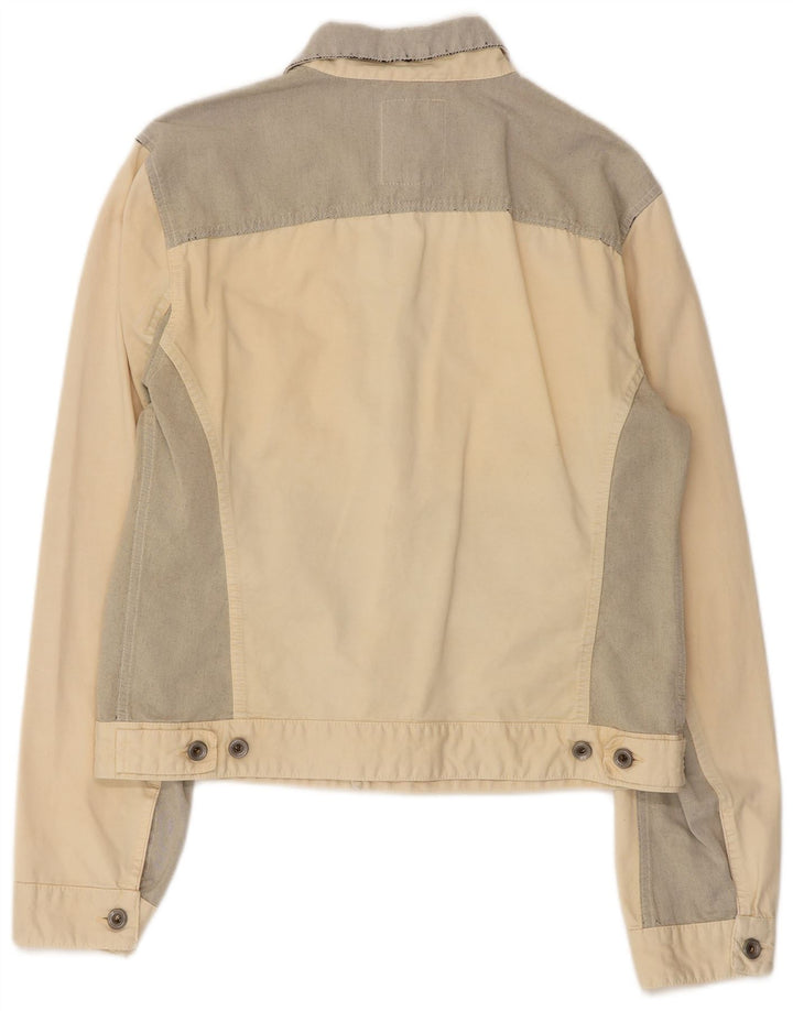 GAS Veste en jean pour femme UK 18 XL Blanc cassé Colourblock