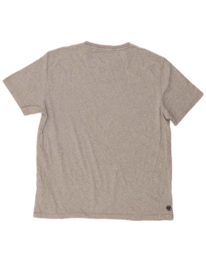 Fat Face T-Shirt Graphique Homme Haut Large Gris Moucheté Coton