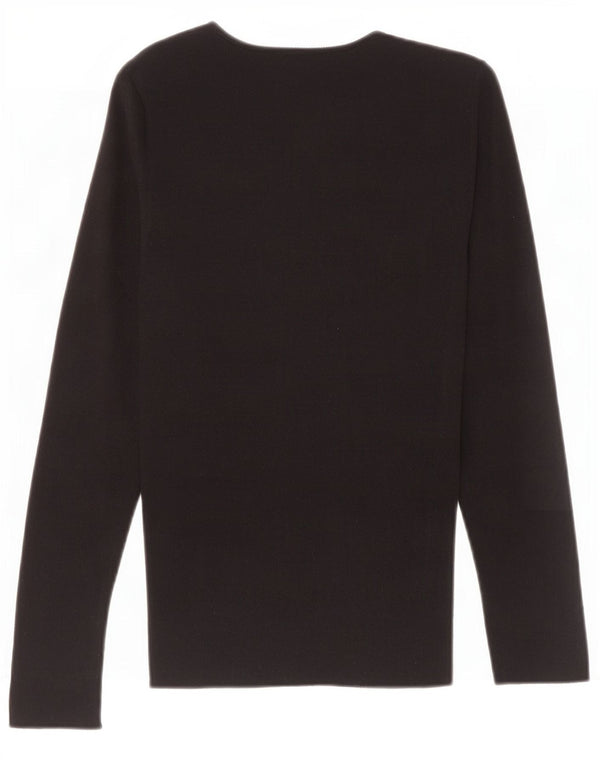 Dkny Pull col bateau pour femme UK 12 en coton noir moyen