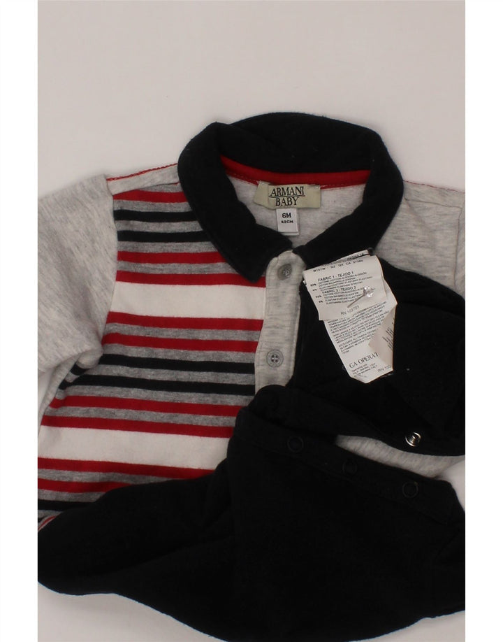 ARMANI BABY Combinaison à manches longues pour bébé garçon 3-6 mois Noir Colourblock