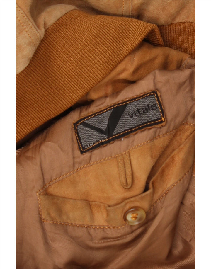 veste bomber en daim vintage pour homme UK 42 XL Marron