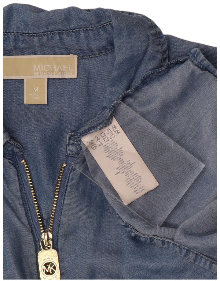 Michael Kors Chemise en jean pour femme UK 14 Bleu moyen Lyocell