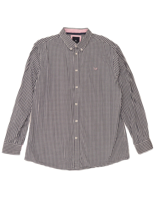 Crew Clothing Chemise coupe classique pour homme XL en coton vichy bleu marine