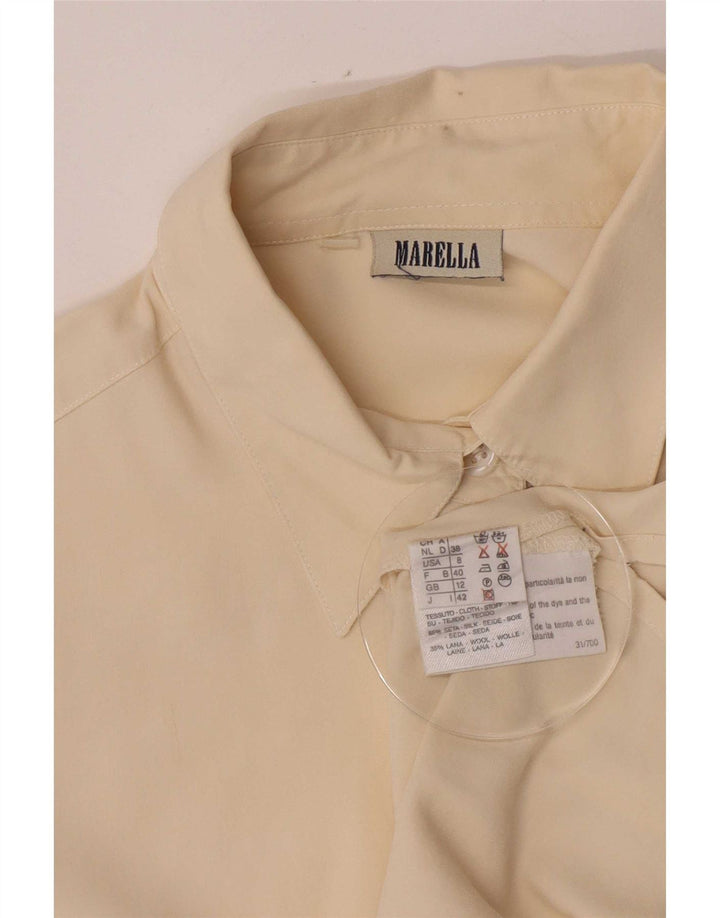Marella Chemise Femme UK 12 Soie Beige Moyen