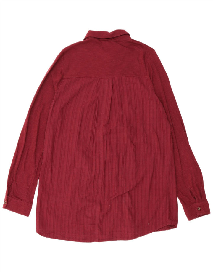 FAT FACE Womens Oversized Shirt UK 10 Small Burgundy Cotton