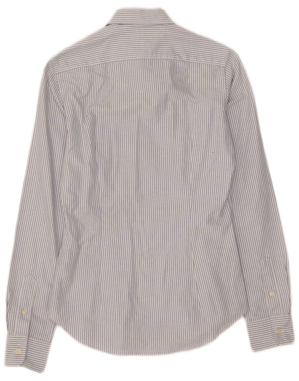 Ralph Lauren Chemise slim fit pour femme US 4 en coton à fines rayures bleues