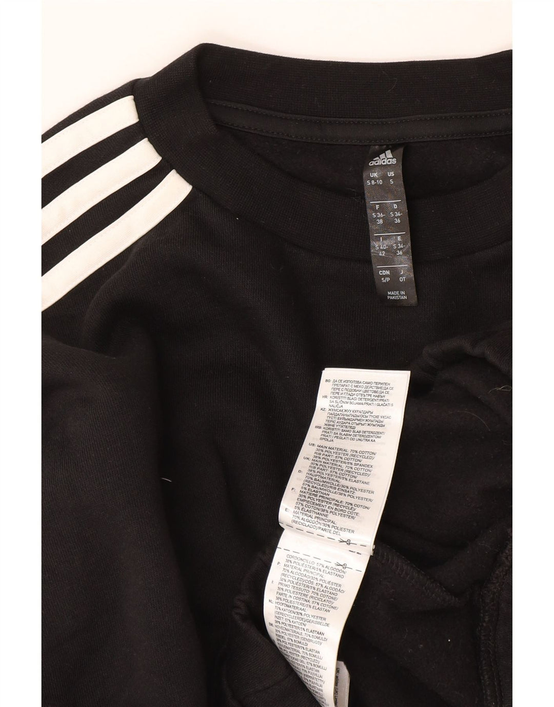 Adidas Sweat-shirt court surdimensionné pour femme UK 8/10 Petit Tencel Noir