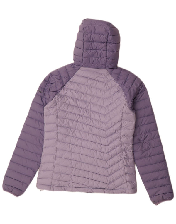 Columbia Veste matelassée à capuche pour femme UK 10 Small Violet Colourblock