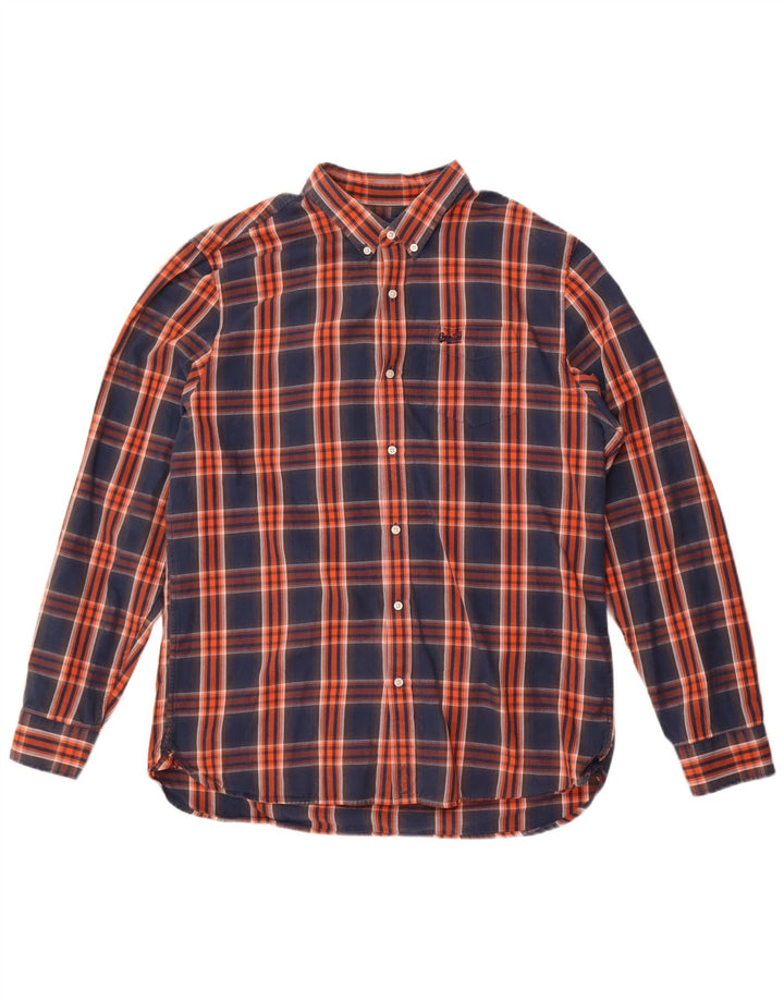 Superdry Chemise en flanelle pour homme 2XL en coton à carreaux bleu marine