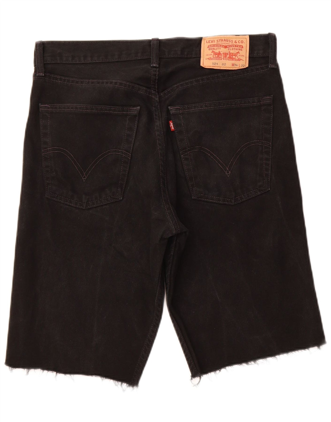 LEVI'S Short en Jean 521 Homme W 34 Large Noir Coton