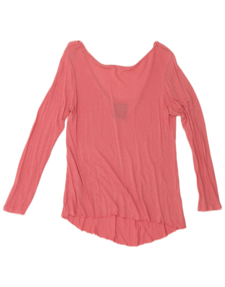 Zara Womens Crop Top Manches Longues UK 10 Petit Rose