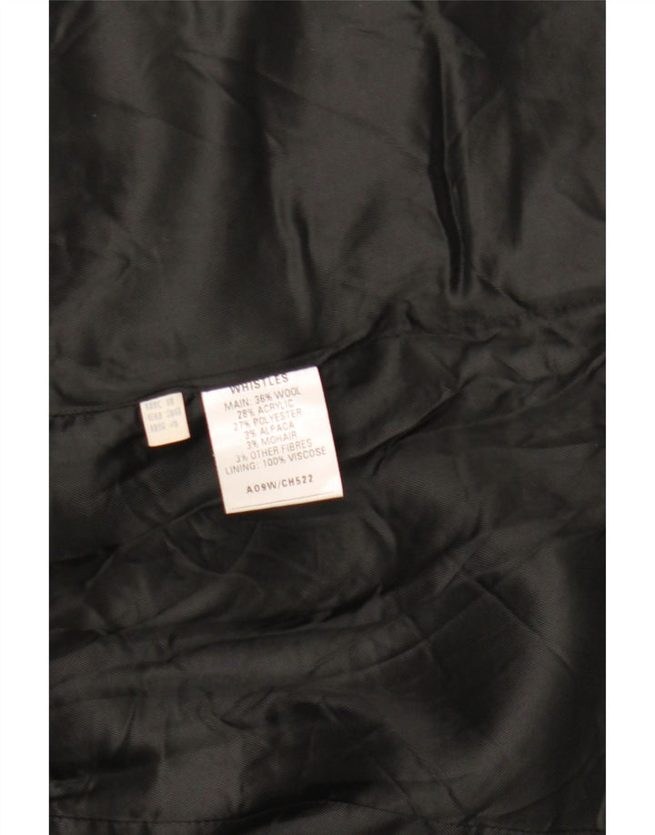 Whistles Manteau surdimensionné pour femme UK 8 Petite laine à chevrons gris