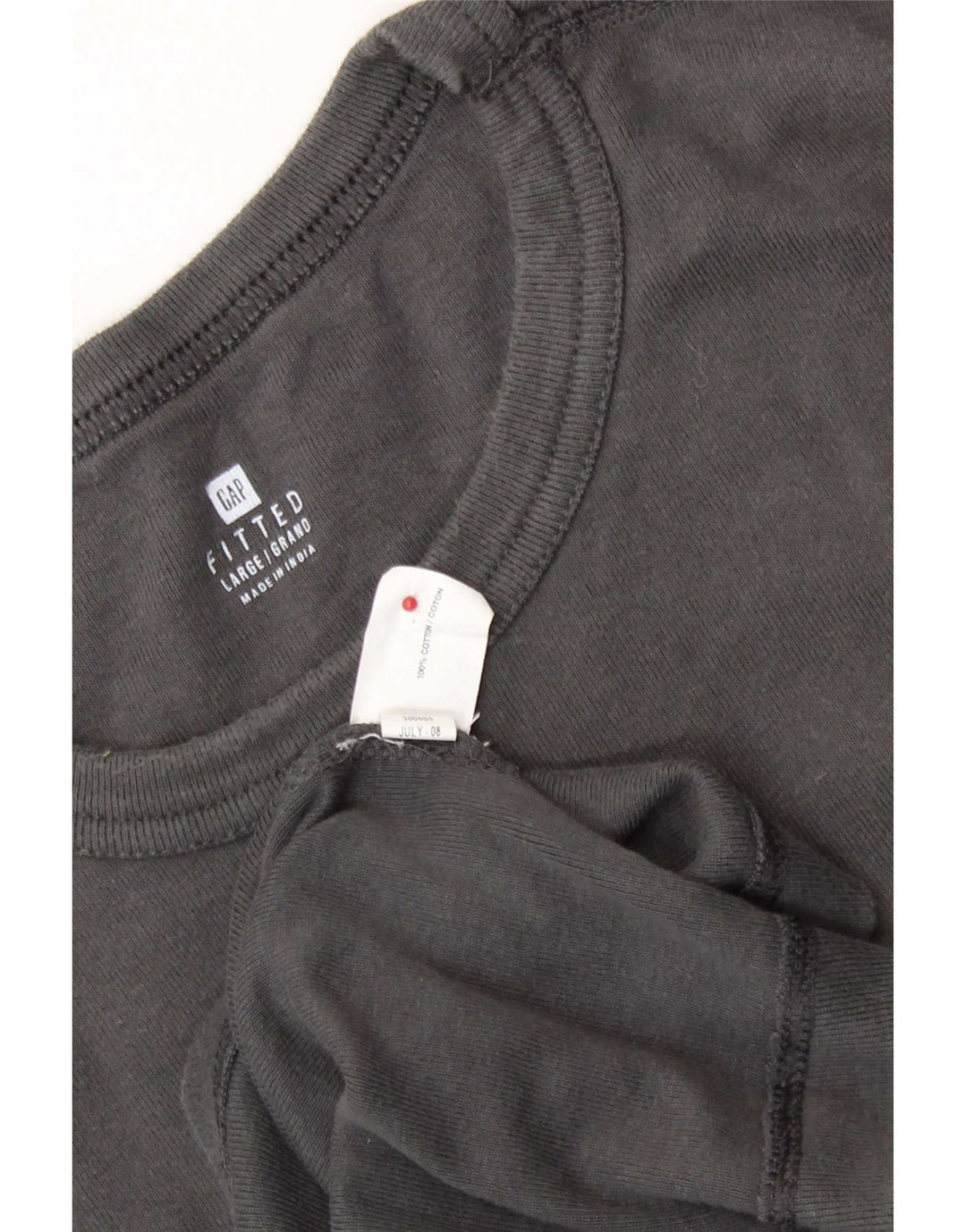 Gap Haut ajusté à manches longues pour hommes en coton gris moyen