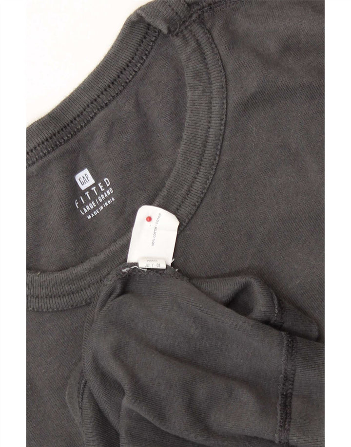 Gap Haut ajusté à manches longues pour hommes en coton gris moyen