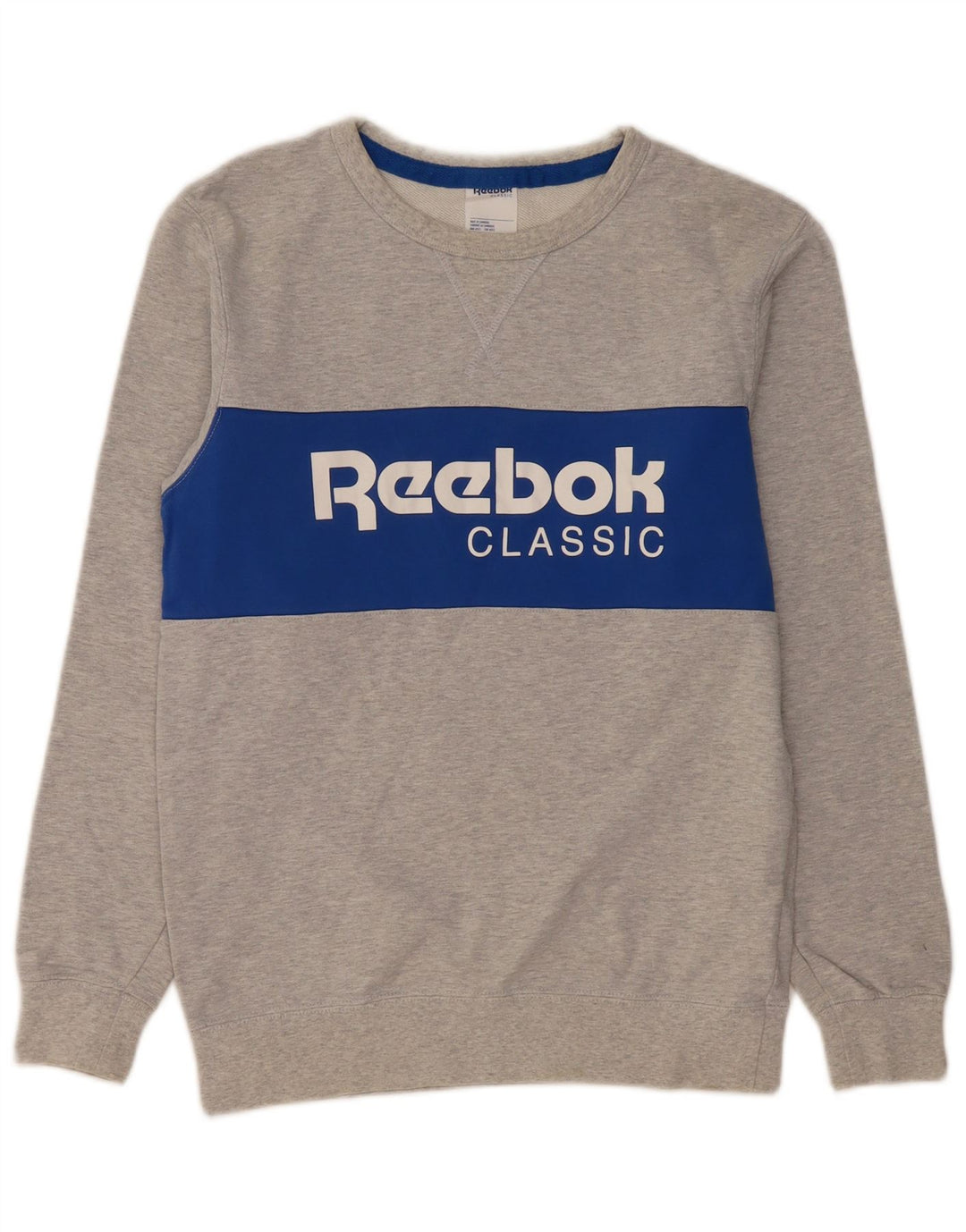 REEBOK Sweat-shirt graphique pour hommes en coton color block petit gris