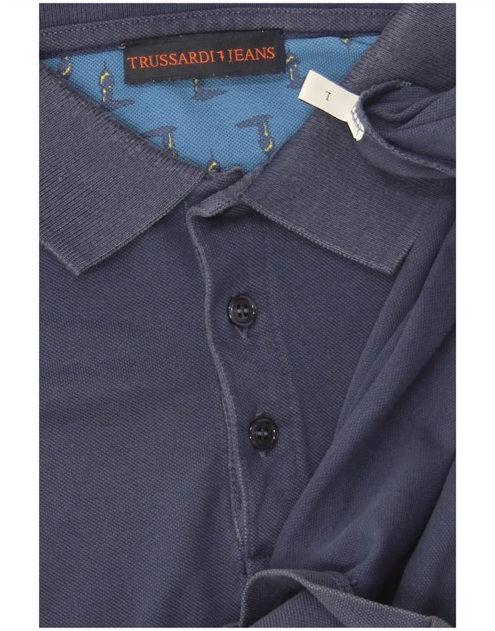 Trussardi Jeans Polo Homme Large Bleu Marine