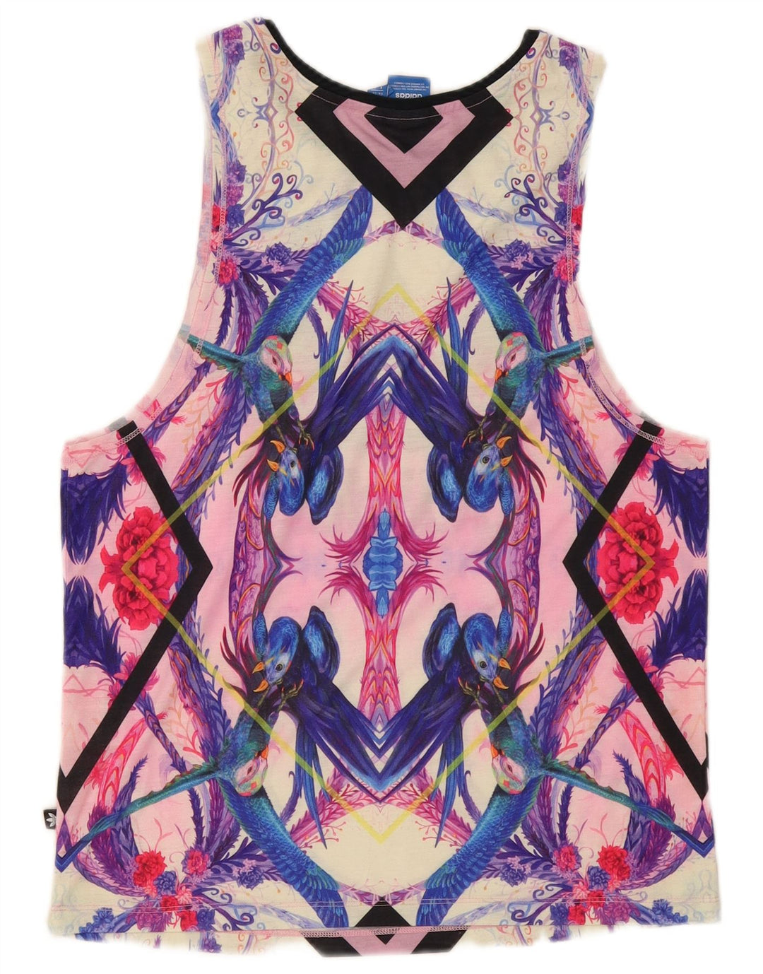 Adidas Débardeur Graphique Femme UK 8 Petit Polyester Multicolore
