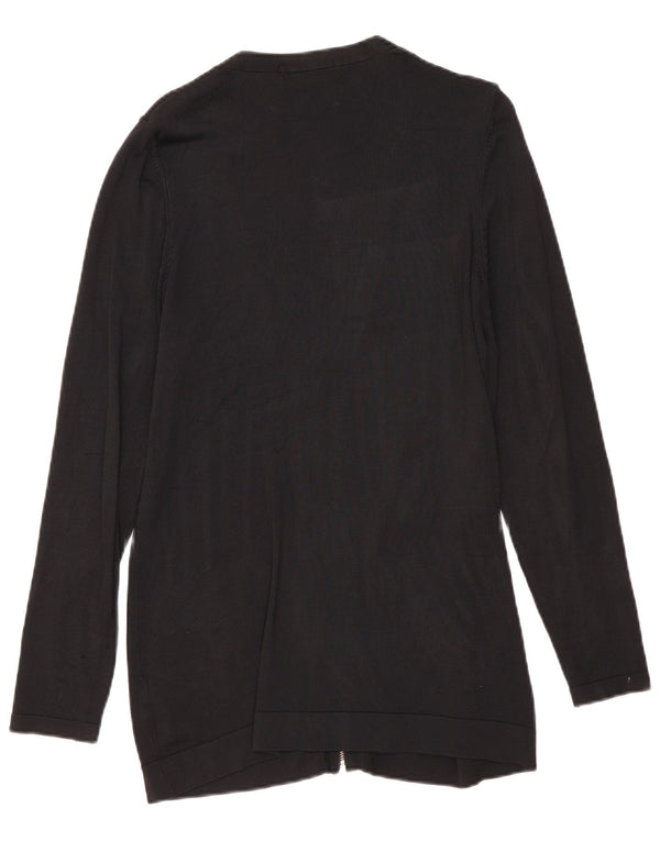 Marks & Spencer Pull cardigan entièrement zippé pour femme UK 12 Viscose noir moyen