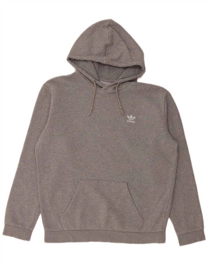 ADIDAS Pull à capuche pour homme en coton moucheté gris moyen