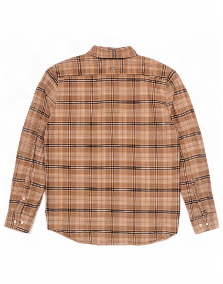 Tommy Hilfiger Chemise en flanelle coupe classique pour homme en coton à carreaux marron