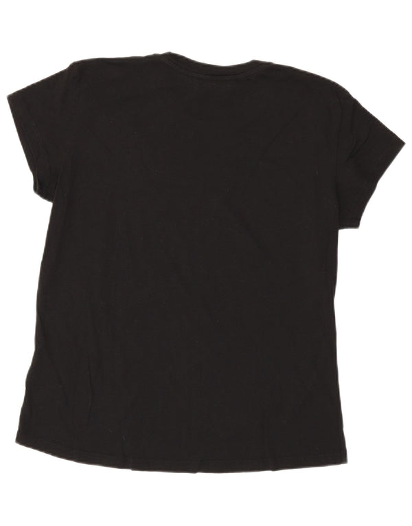 Diesel T-shirt graphique pour femme UK 14 Large Noir Coton
