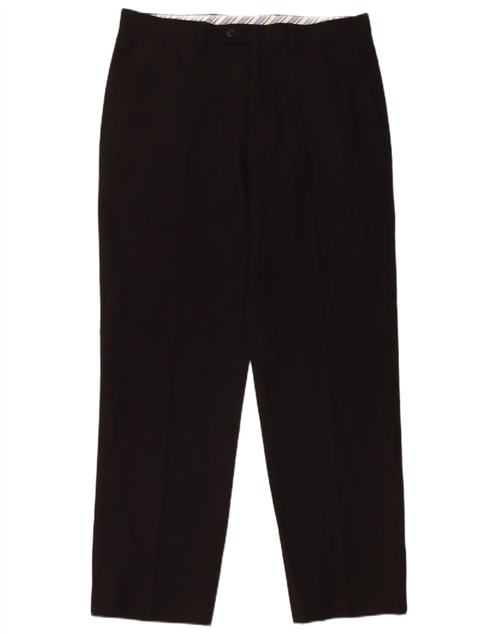 Marks & Spencer Pantalon de costume coupe ajustée pour homme W34 L31 Noir Polyester