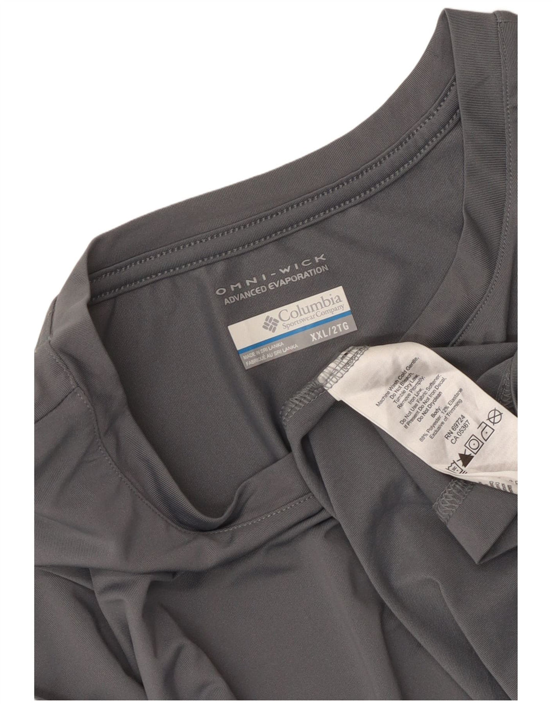 Columbia Haut Omni-Wick Homme Manches Longues 2XL Gris Polyester