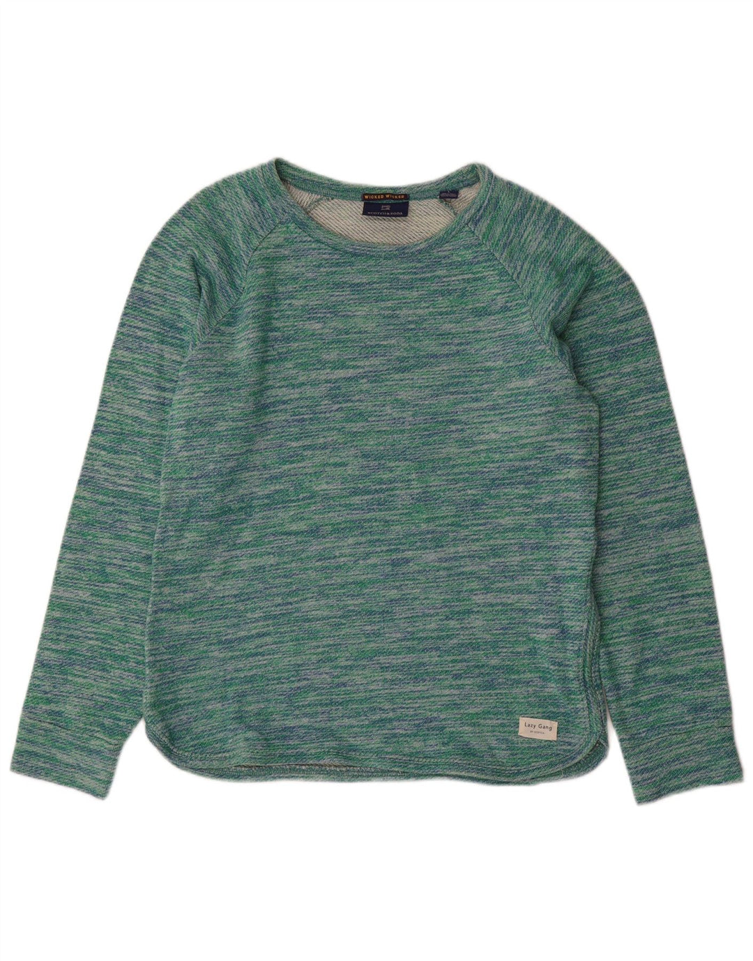 SCOTCH & SODA Pull col bateau pour femme UK 16 Large Vert moucheté