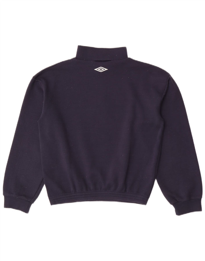 Umbro Sweat court à col zippé pour homme Bleu marine Taille S