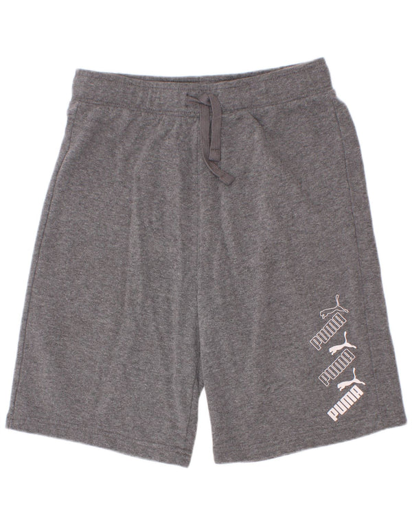 Puma Short de Sport Graphique Garçon 14-15 Ans Grand Gris Coton