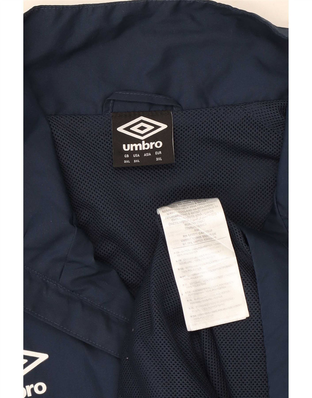 Umbro Veste de survêtement pour homme 3XL Bleu marine Colorblock Polyester
