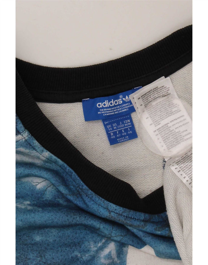 Adidas Sweat-shirt graphique pour femme UK 14 Grand Bleu Tie Dye Polyester