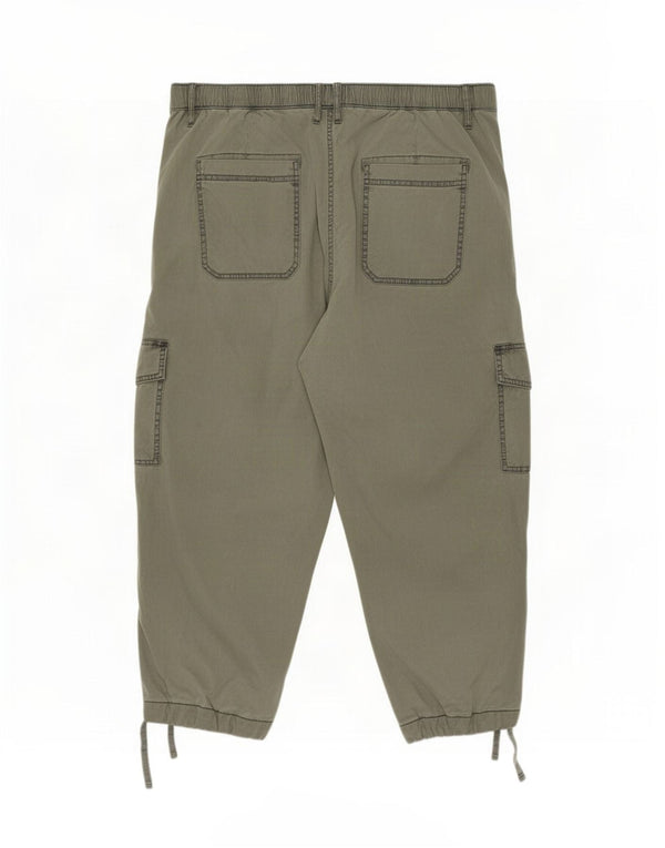 Marks & Spencer Pantalon Capri Cargo Joggers pour Femme UK 20 2XL W40 L23 Vert