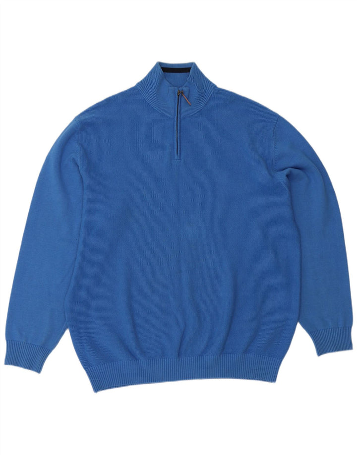 Paco Pull Col Zippé Homme 2XL Bleu Coton