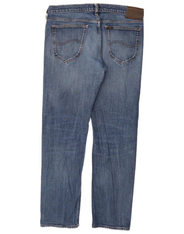 LEE Jean droit Daren pour homme avec braguette zippée W34 L32 Bleu Coton