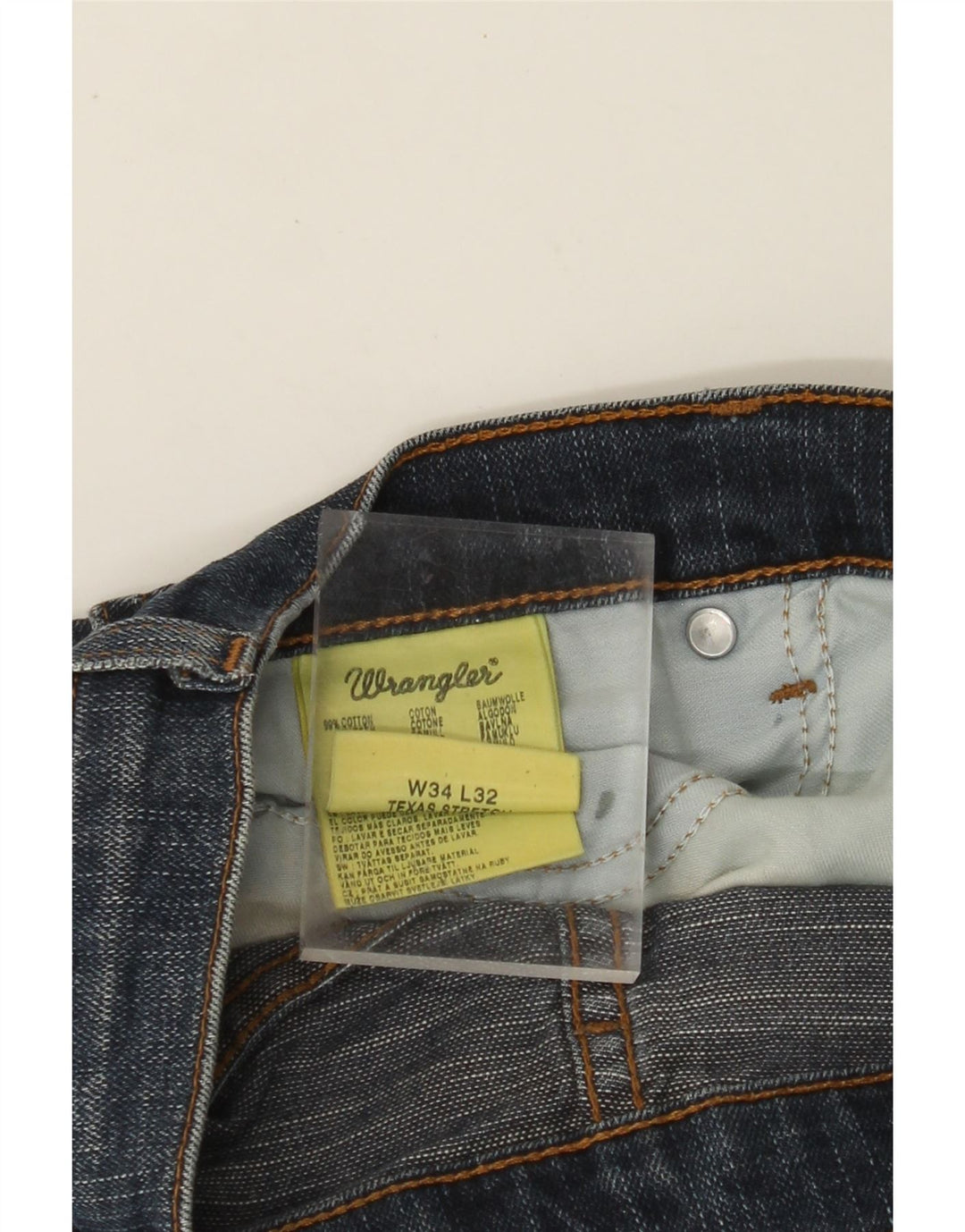 WRANGLER Jean Droit Texas Stretch Homme W34 L32 Bleu Coton