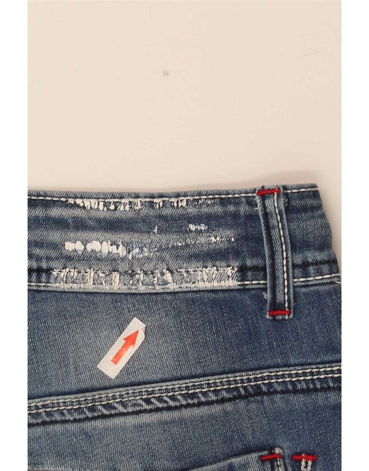 Short en denim femme vintage IT 44 Moyen W32 Coton Bleu