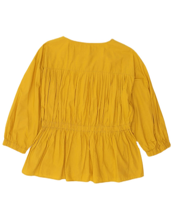 Marks & Spencer Chemisier à manches 3/4 pour femme UK 14 Large Jaune Coton