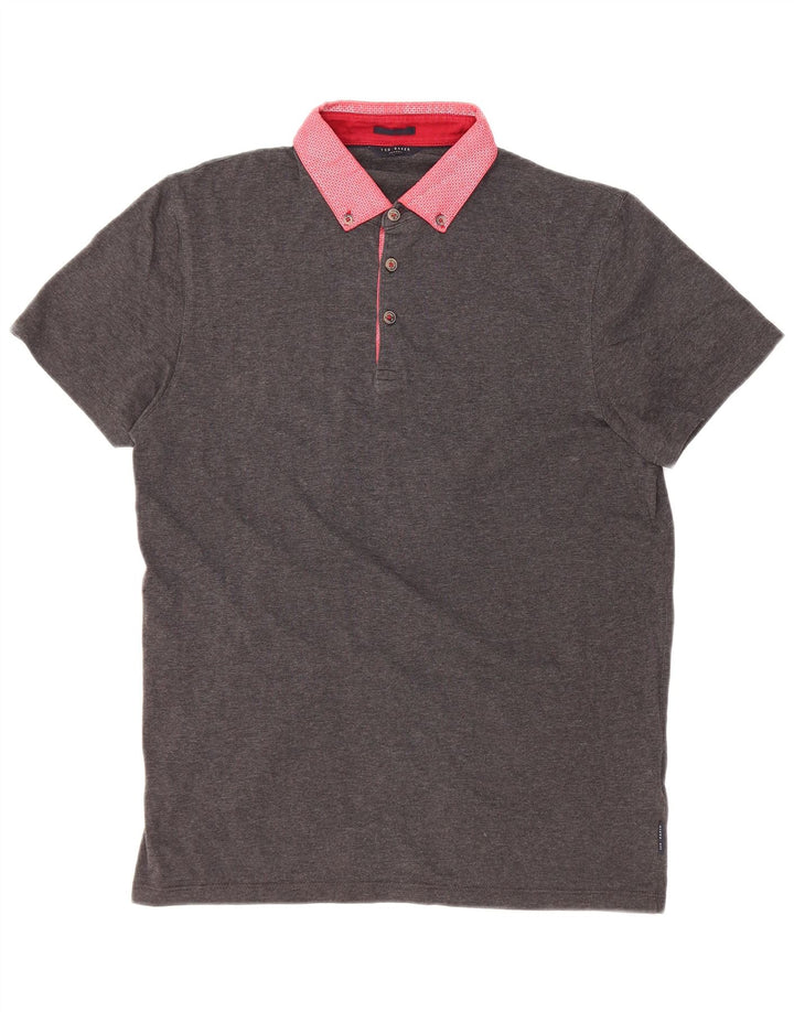 Ted Baker Polo Homme XS Gris Colorblock Coton