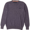 Superdry Pull à col rond en coton bleu marine moyen