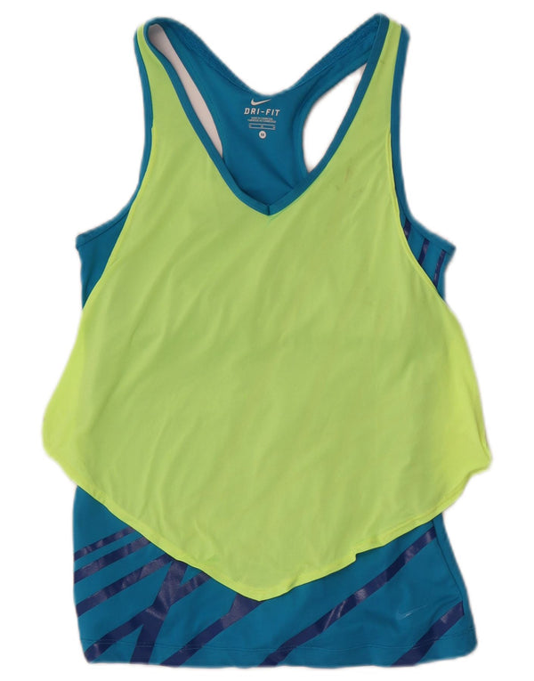Nike Womens Dri Fit Débardeur UK 12 Bleu Moyen