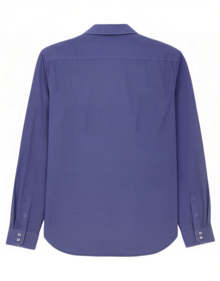 Ted Baker Chemise homme Taille 15 Coton tacheté bleu marine moyen