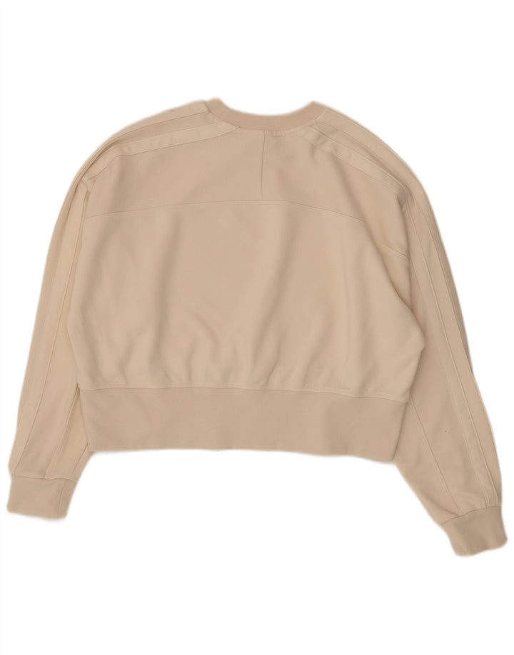 Adidas Sweat-shirt court pour femme UK 12 en coton beige moyen