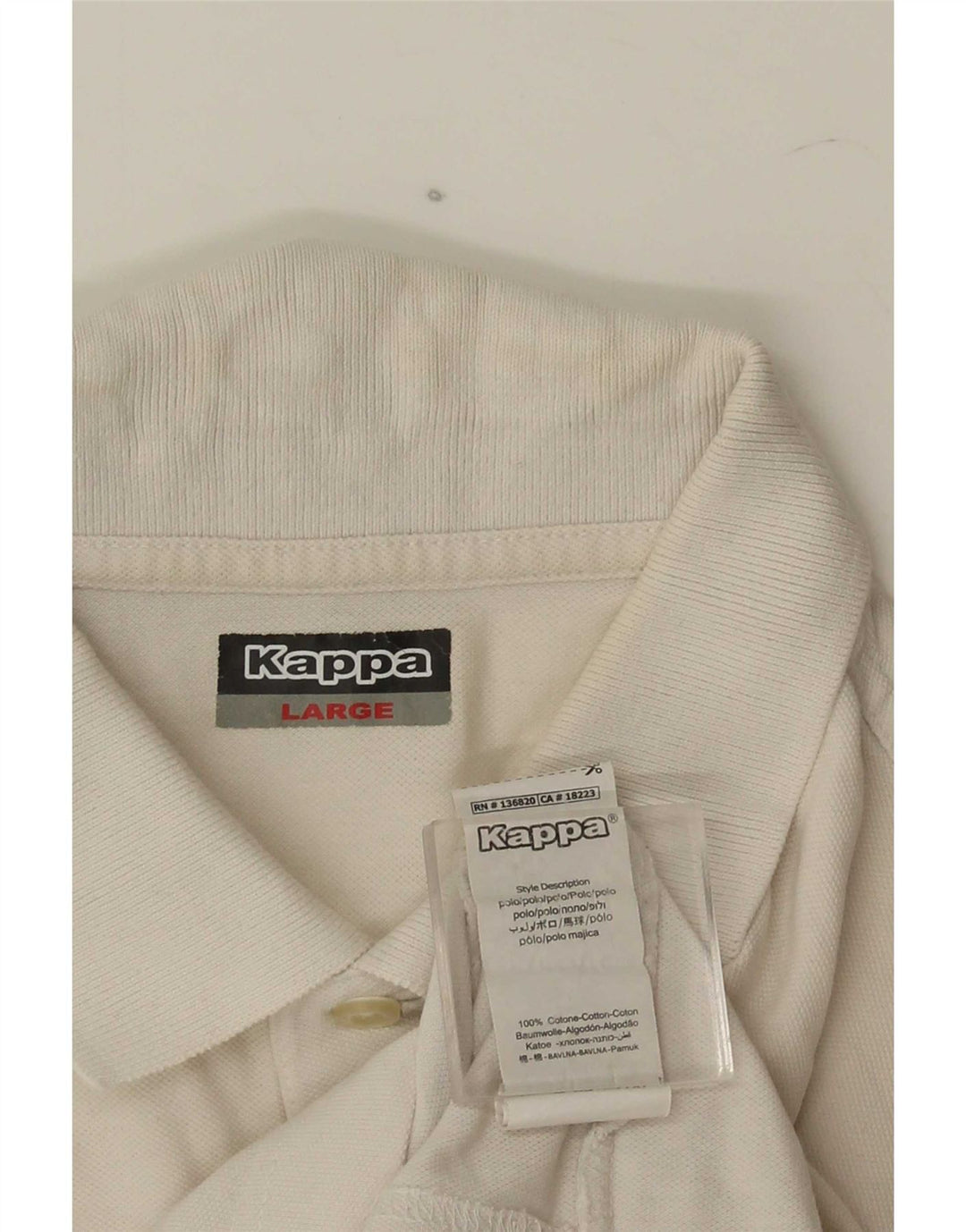 Kappa Polo Graphique Homme Grand Blanc Coton