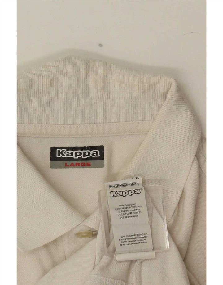 Kappa Polo Graphique Homme Grand Blanc Coton