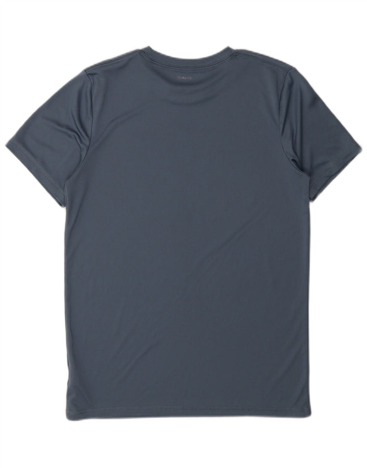 ADIDAS Boys Graphic T-Shirt Top 14-15 Years Large Blue Polyester