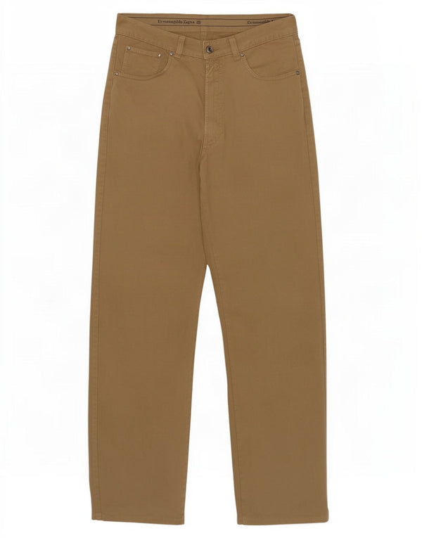 Ermenegildo Zegna Pantalon décontracté droit pour homme W34 L30 Coton beige