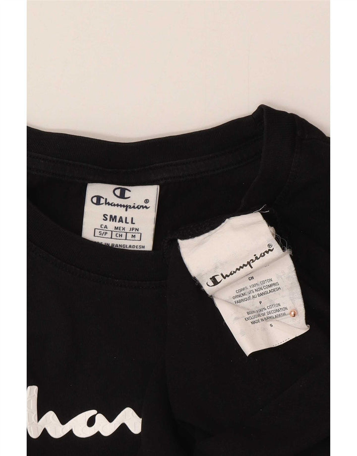 Champion T-Shirt Graphique Femme Petit Noir Coton
